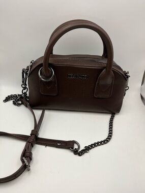 Steve Madden Dark Brown Mini Satchel with Chain Strap